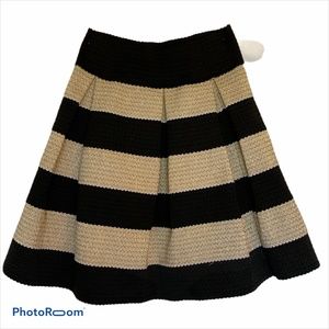 Women's Skirt Black & Cream Stripe w/Gold Filigree